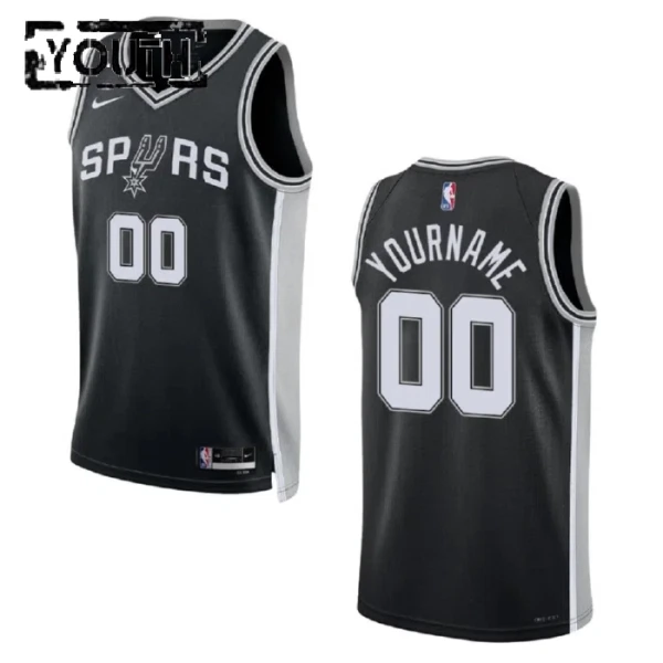 San Antonio Spurs Košarkaški dres Djeca Icon Edition Swingman Prilagođeno Crna