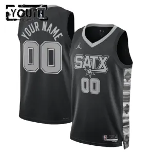 San Antonio Spurs Košarkaški dres Djeca Statement Edition Swingman Prilagođeno Crna