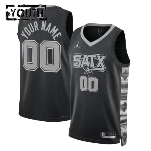 San Antonio Spurs Košarkaški dres Djeca Statement Edition Swingman Prilagođeno Crna