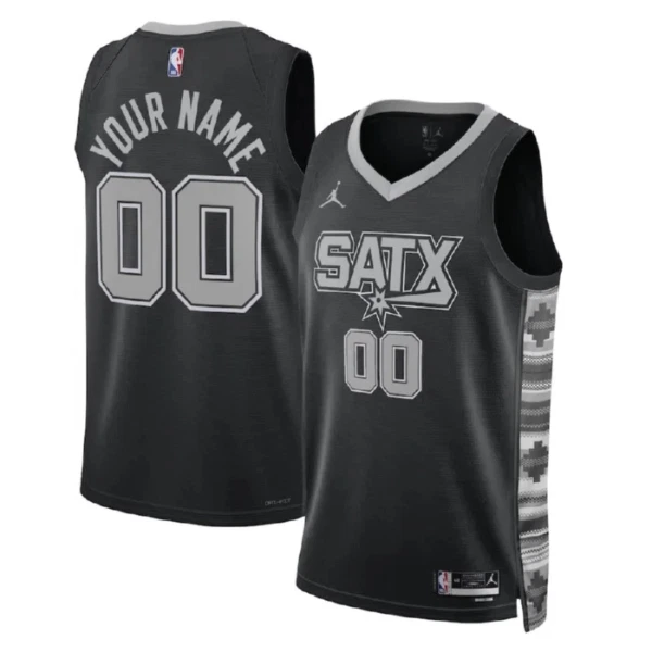 San Antonio Spurs Košarkaški dres Statement Edition Swingman Prilagođeno Crna